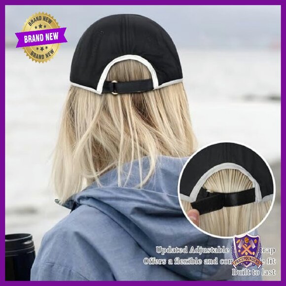 Waterproof Baseball Cap Wig 14in Synthetic Hairpiece Adjustable Quick Dry Hat